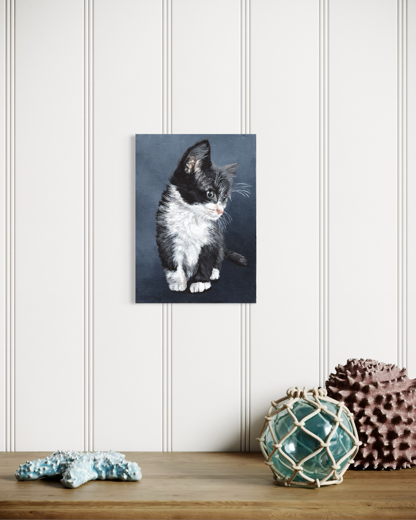 Tuxedo Kitten 5 x 7 inch Original Painting