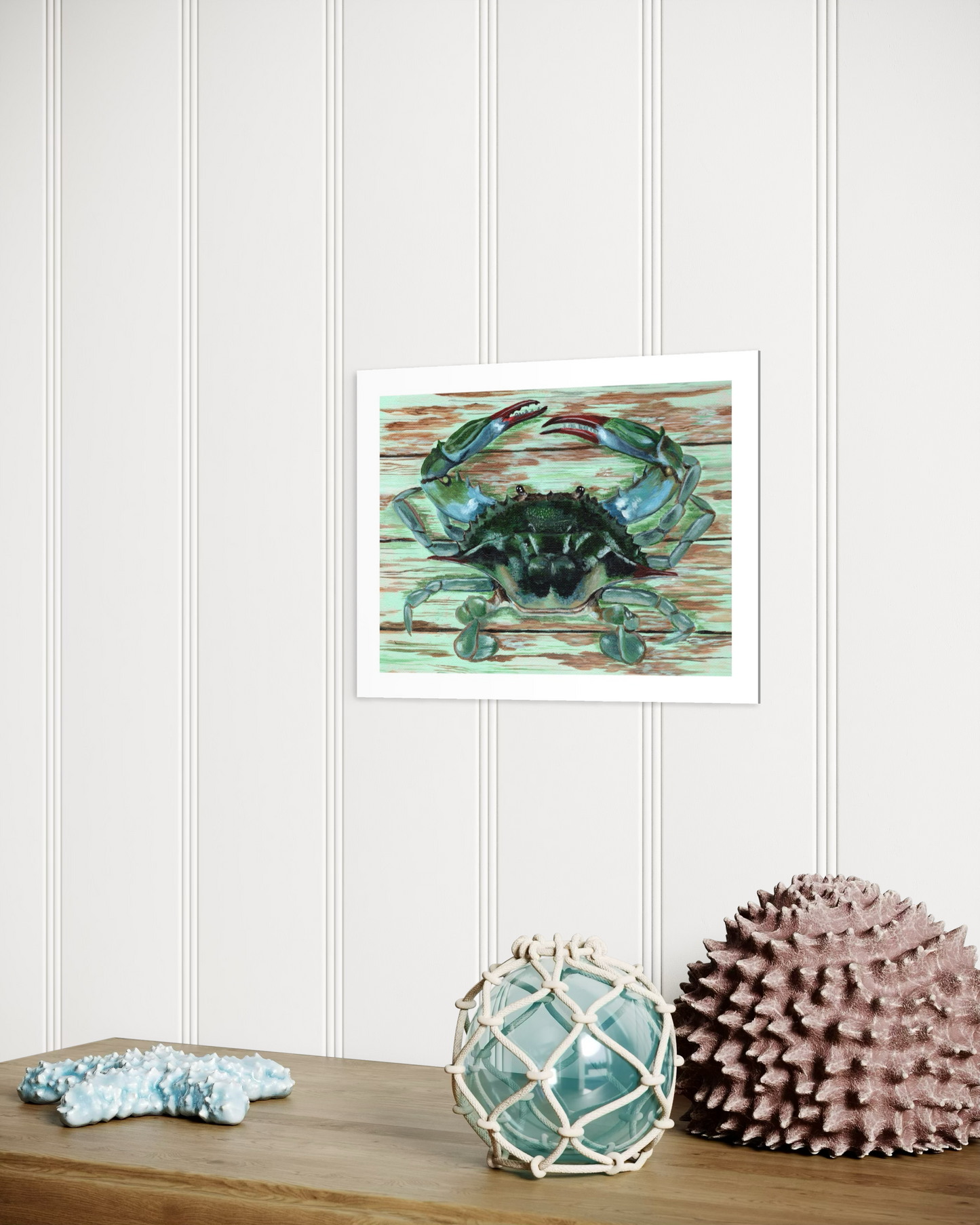 Blue Crab on Planks Giclee Print