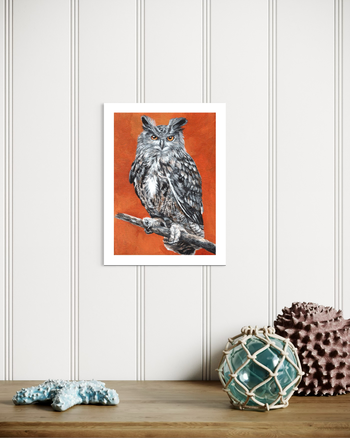 6 x 8 Inch Great Horned Owl Giclee Fine Art Print