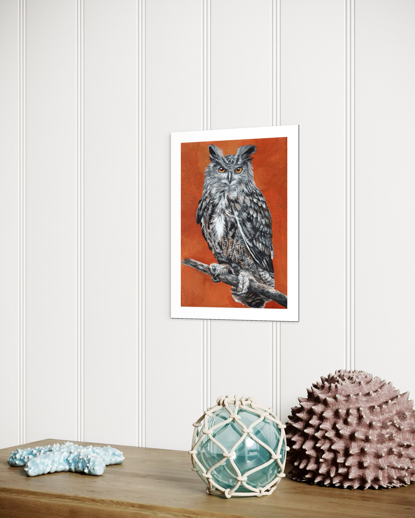 6 x 8 Inch Great Horned Owl Giclee Fine Art Print