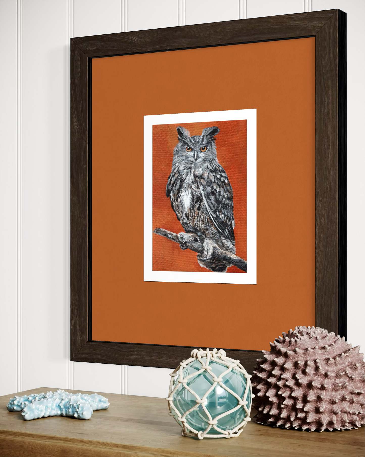 6 x 8 Inch Great Horned Owl Giclee Fine Art Print
