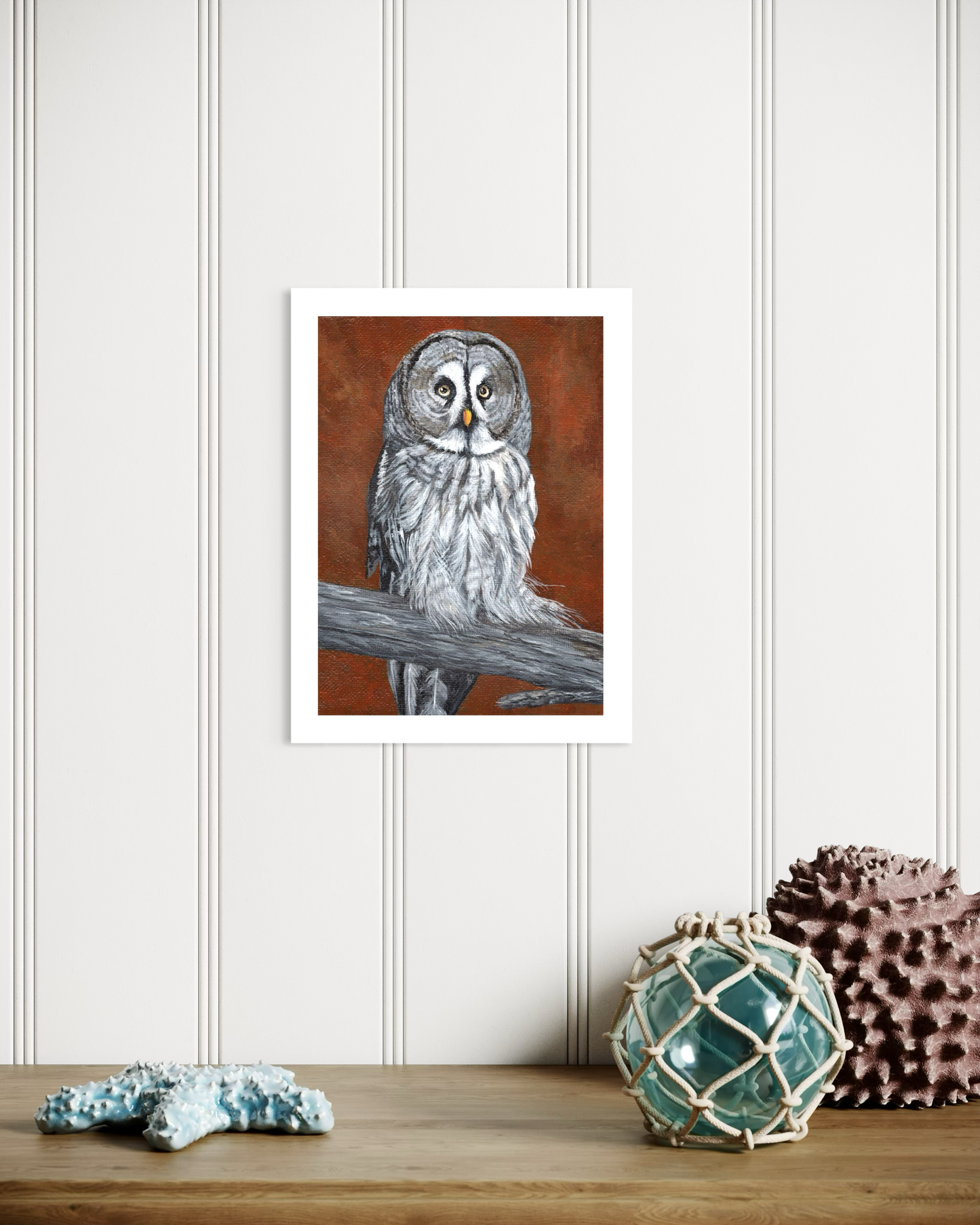 6 x 8 Inch Great Gray Owl Giclee Fine Art Print
