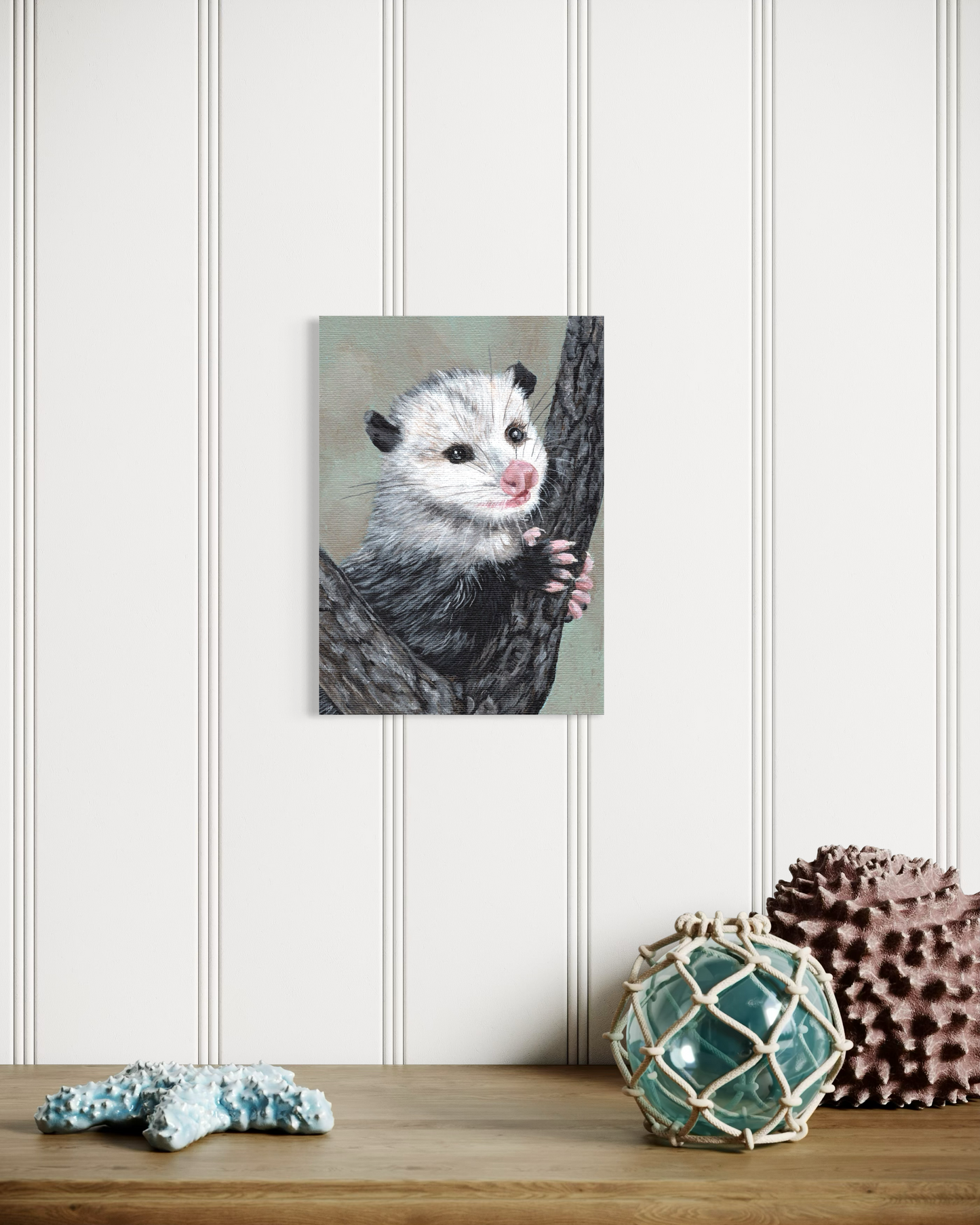 Smiling Baby Opossum 5 x 7 inch Original Painting