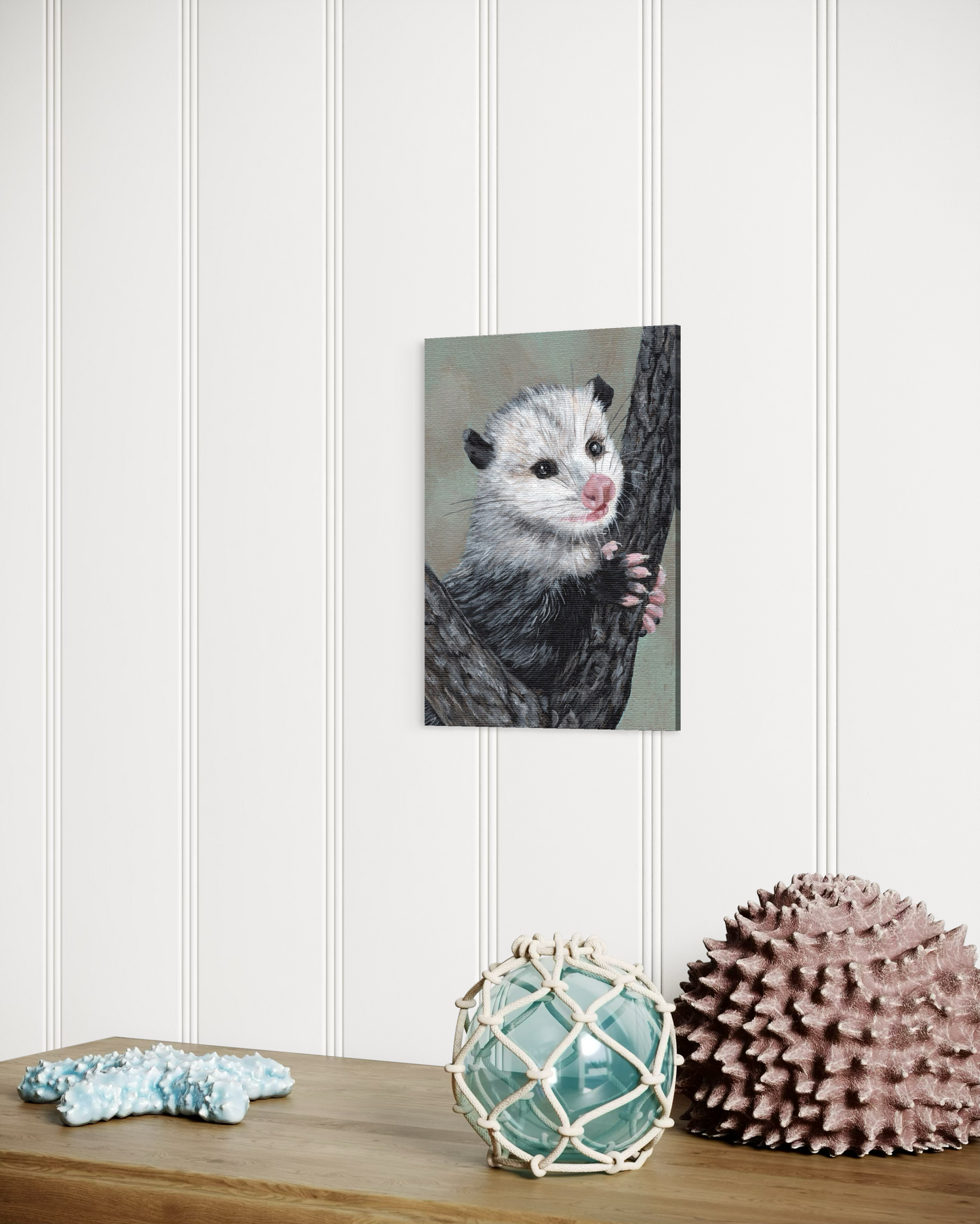 Smiling Baby Opossum 5 x 7 inch Original Painting