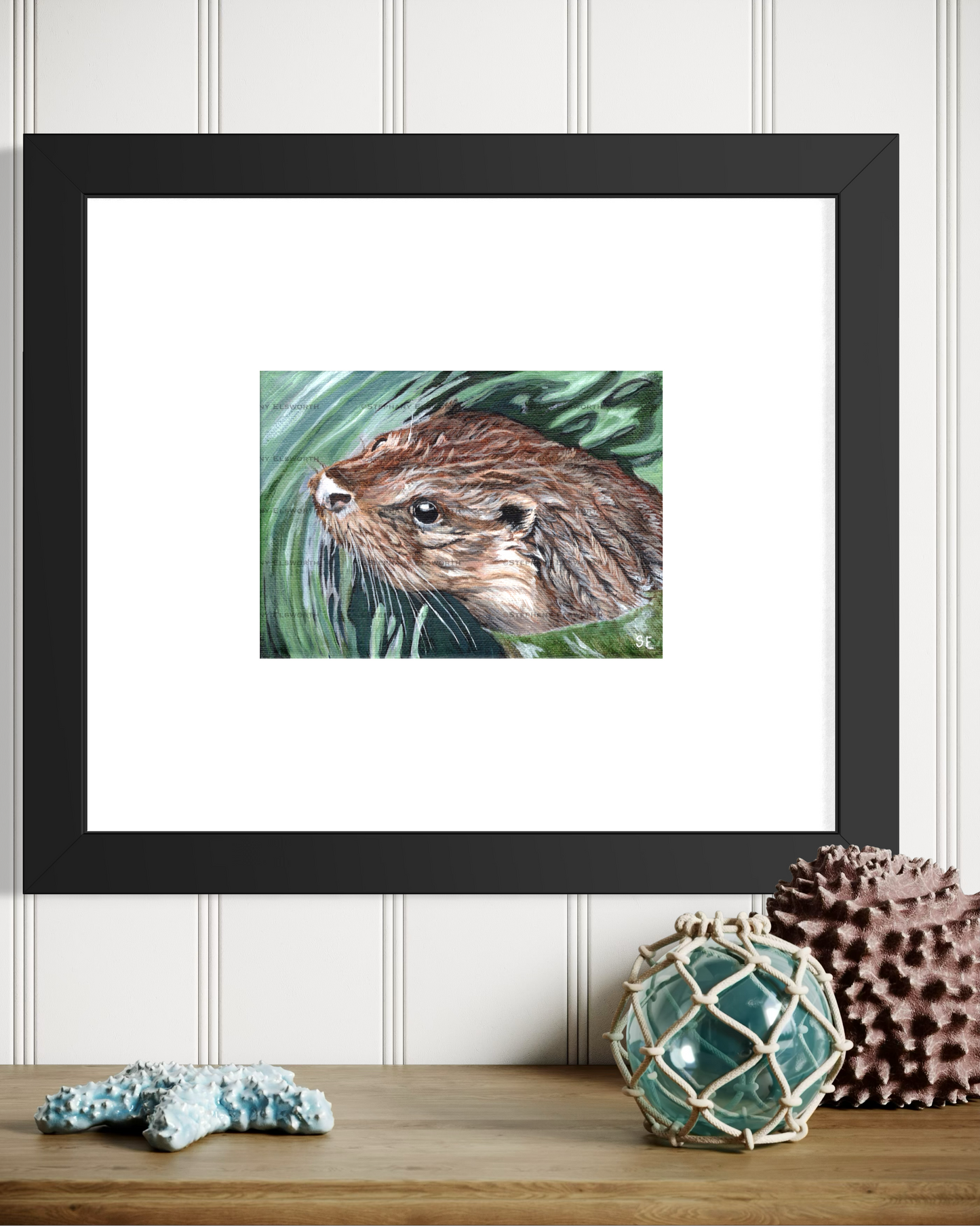 7 x 5 Original River Otter Acrylic Painting