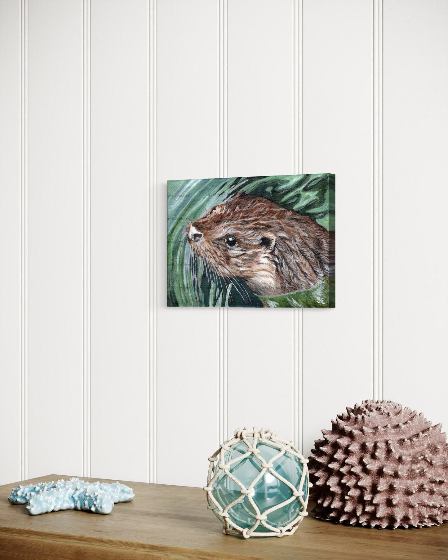 7 x 5 Original River Otter Acrylic Painting