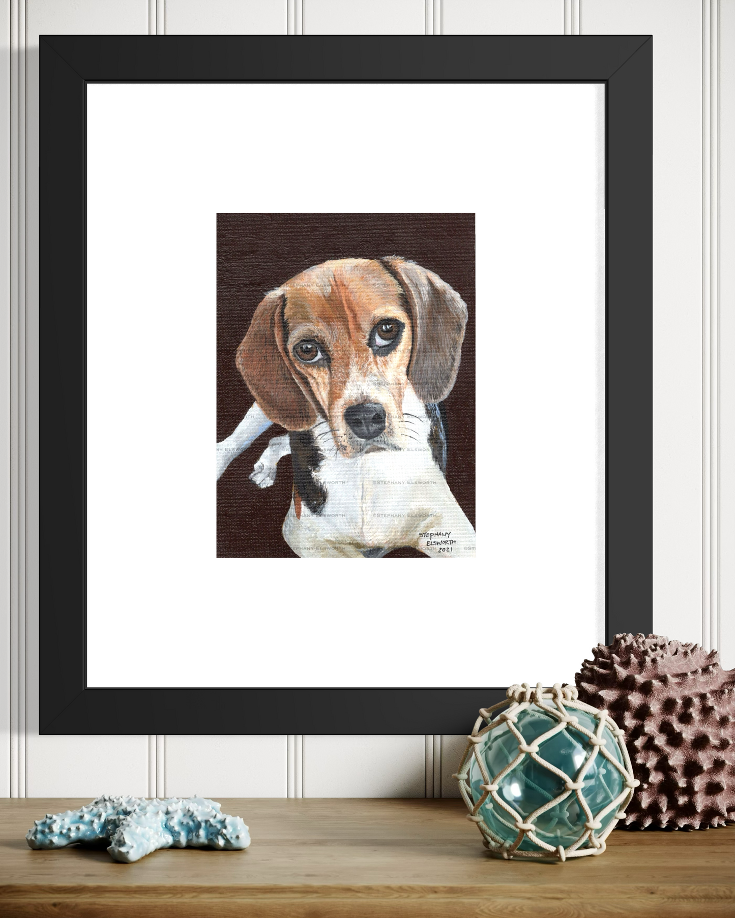 6 x 8 Soulful Beagle Original Acrylic Painting