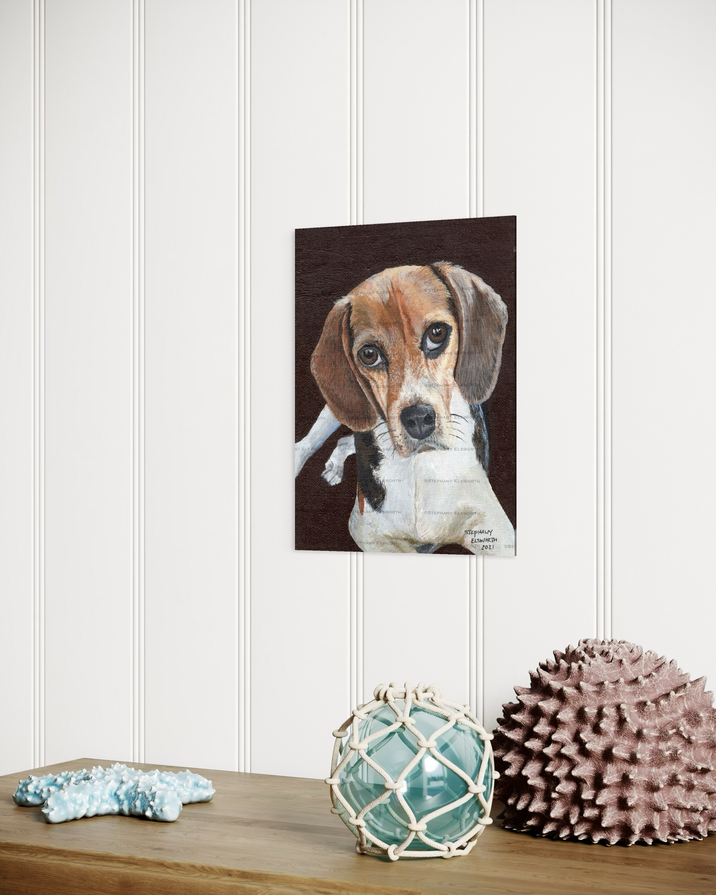 6 x 8 Soulful Beagle Original Acrylic Painting
