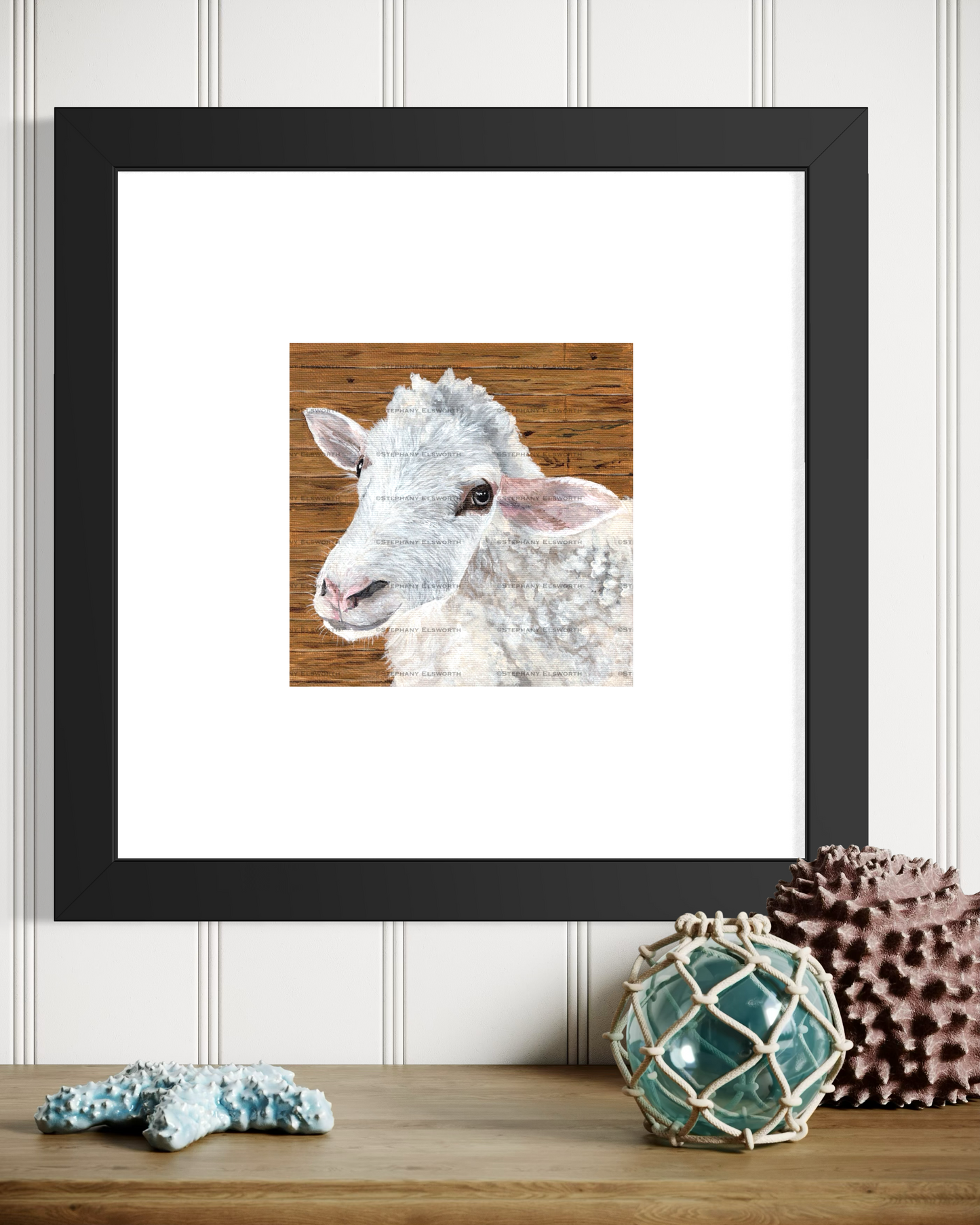 6 x 6 Springtime Sheep Acrylic Painting
