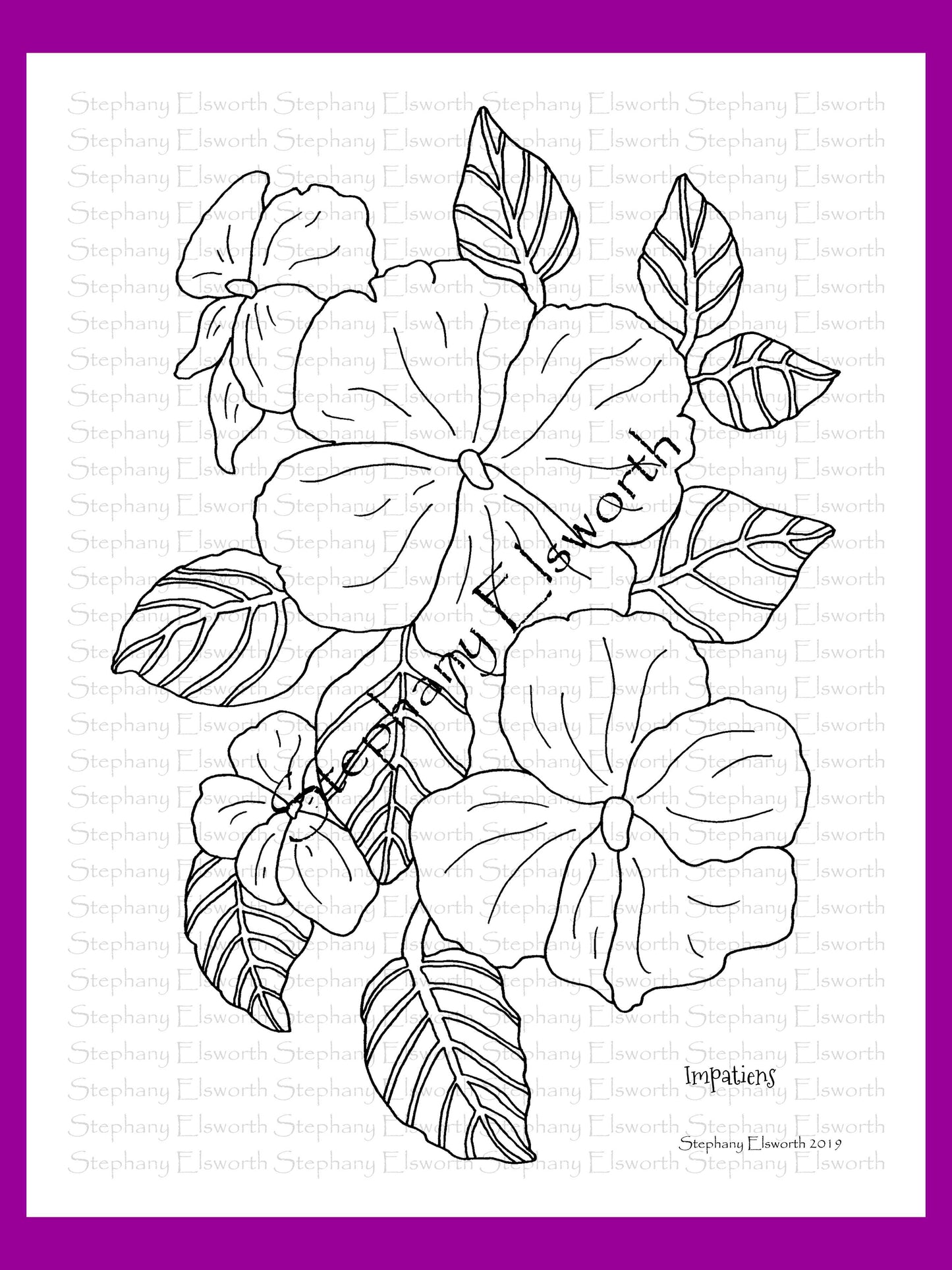 Joyful Blossoms 8 1/2 x 11 PDF Instant Download Printable Coloring Book