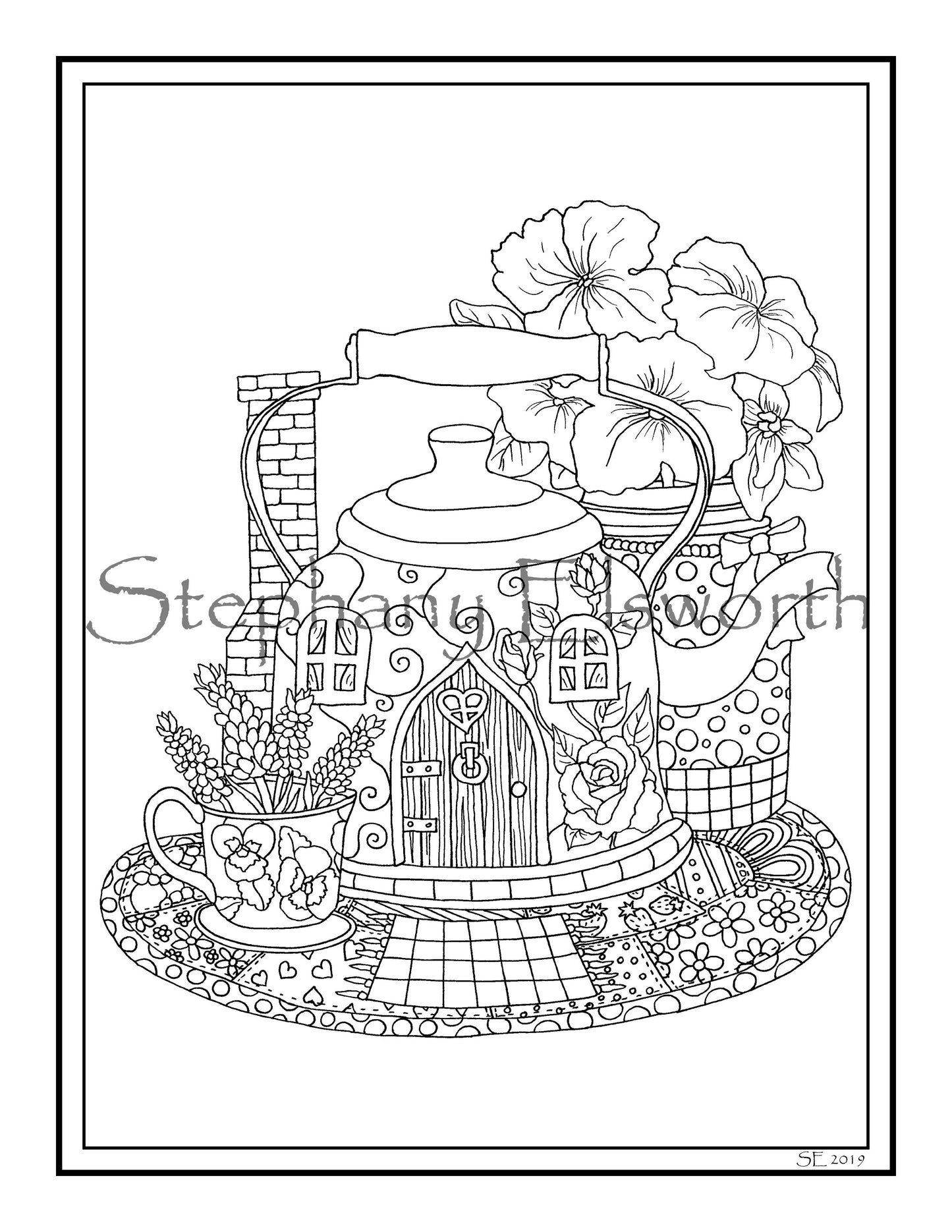 Faerie Houses II PDF Instant Download Coloring Book