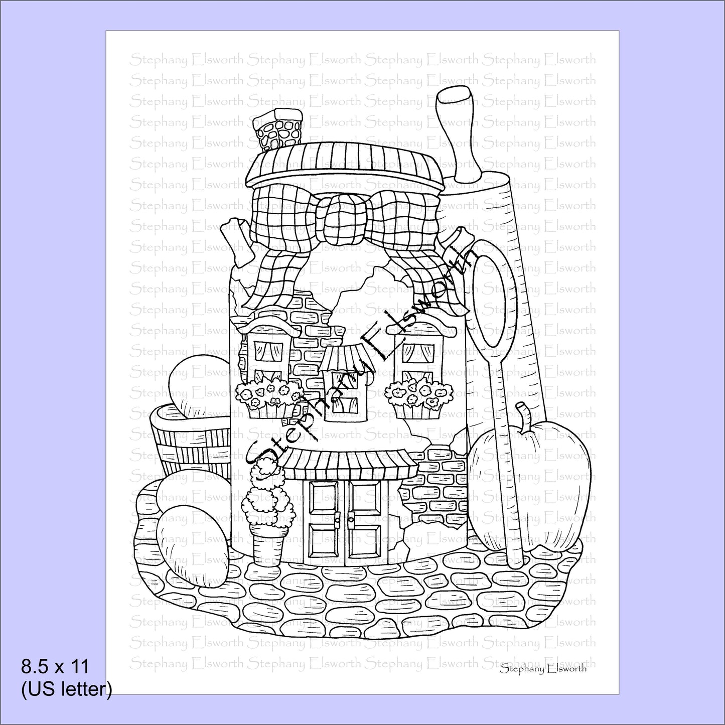 Faerie Houses IV 8 1/2 x 11 PDF Instant Download Coloring Book