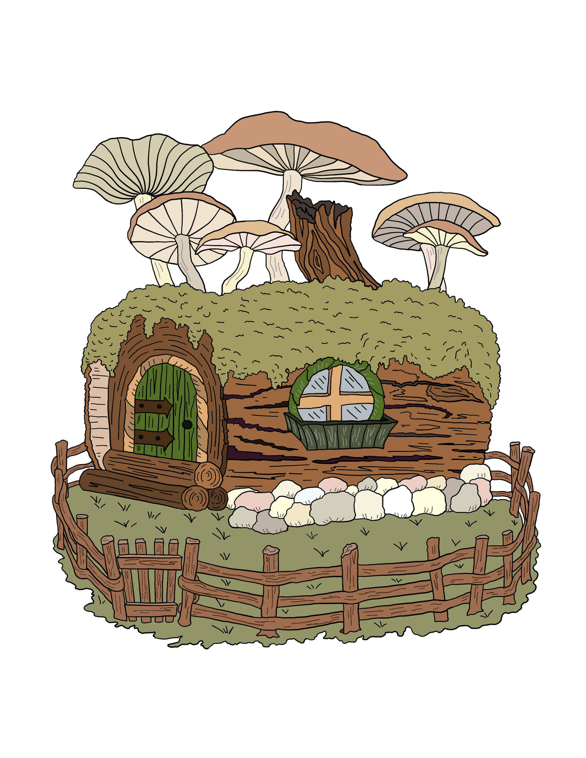 Faerie Houses PDF Instant Download Coloring Book