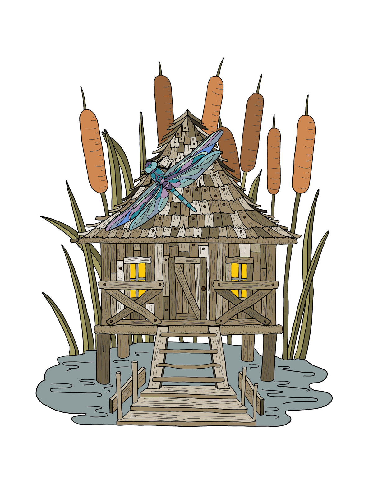 Faerie Houses PDF Instant Download Coloring Book