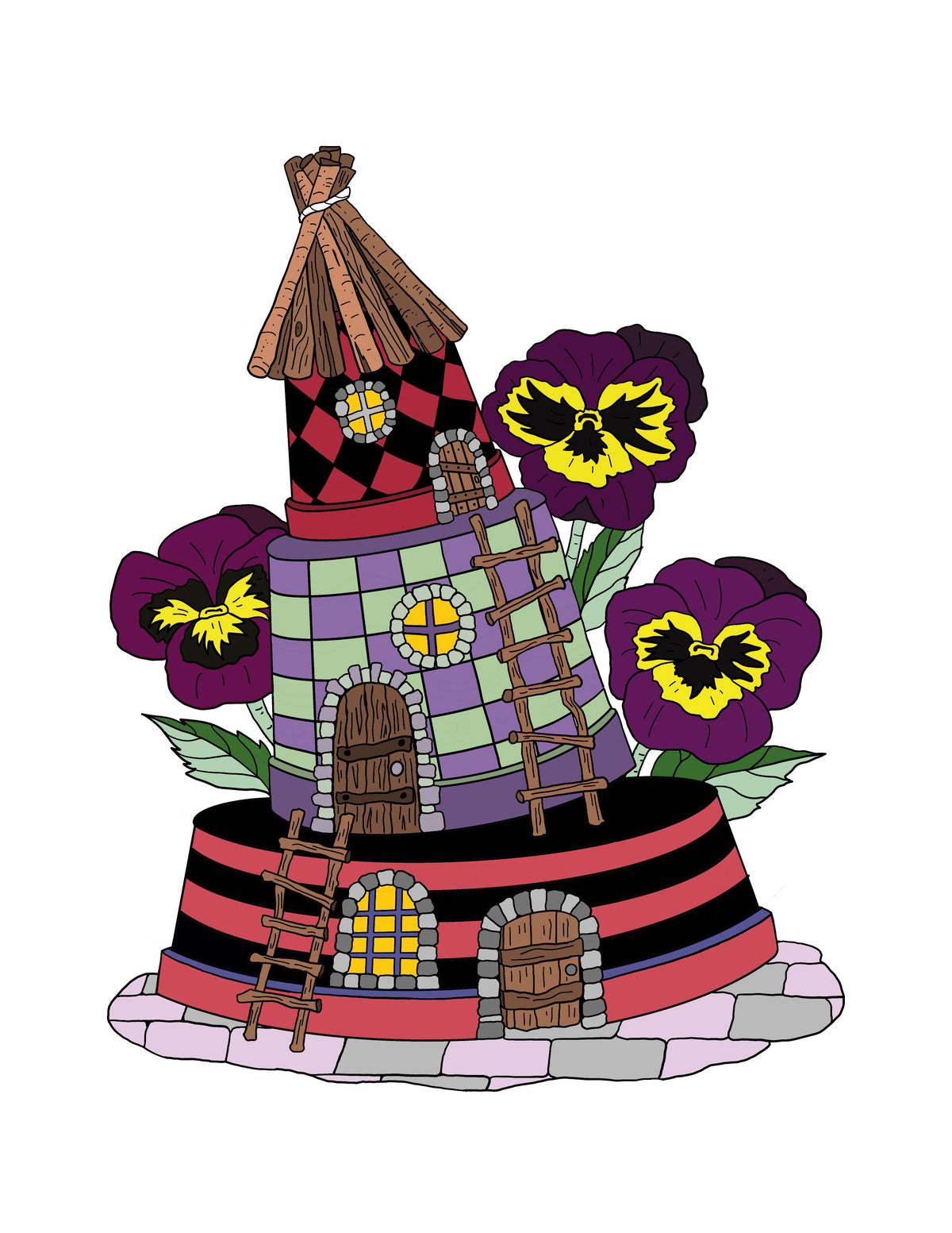 Faerie Houses PDF Instant Download Coloring Book