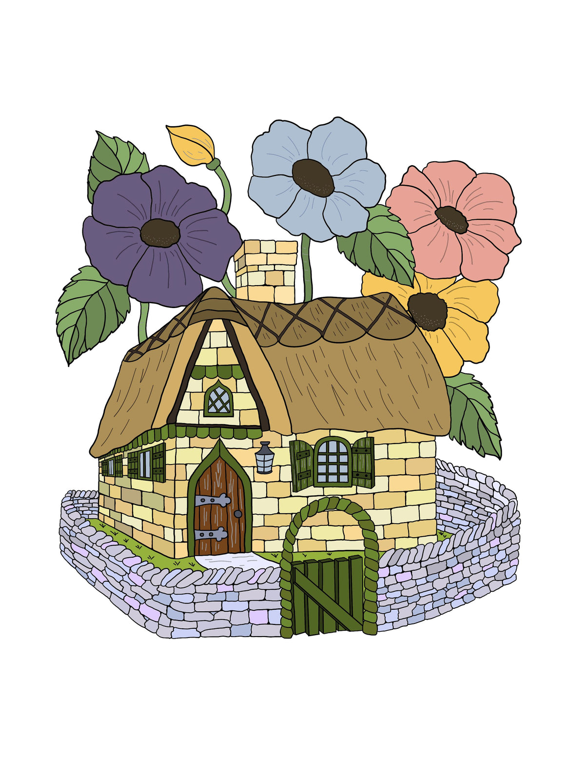 Faerie Houses PDF Instant Download Coloring Book
