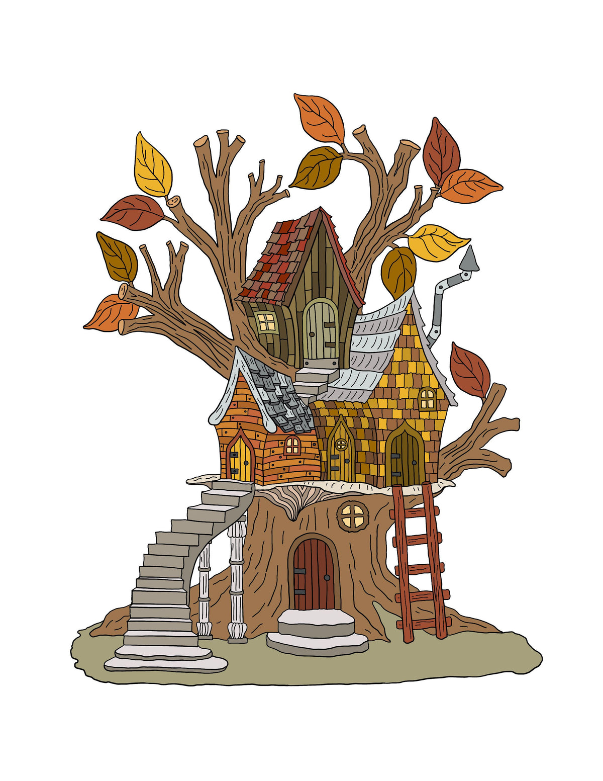 Faerie Houses PDF Instant Download Coloring Book
