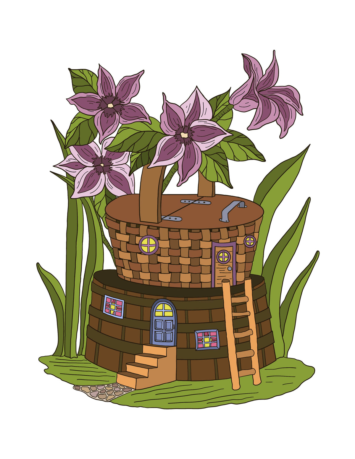 Faerie Houses PDF Instant Download Coloring Book