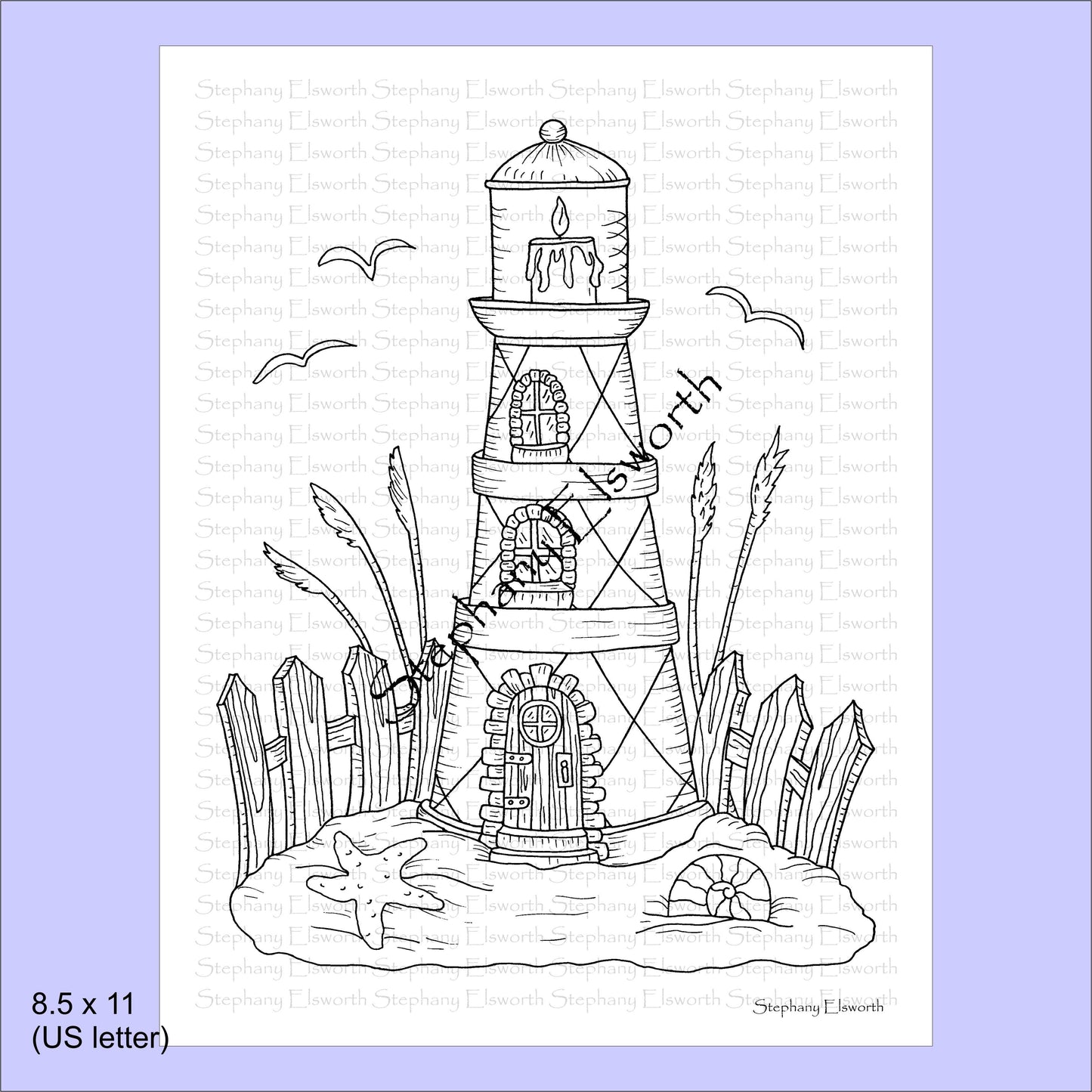 Faerie Houses IV 8 1/2 x 11 PDF Instant Download Coloring Book