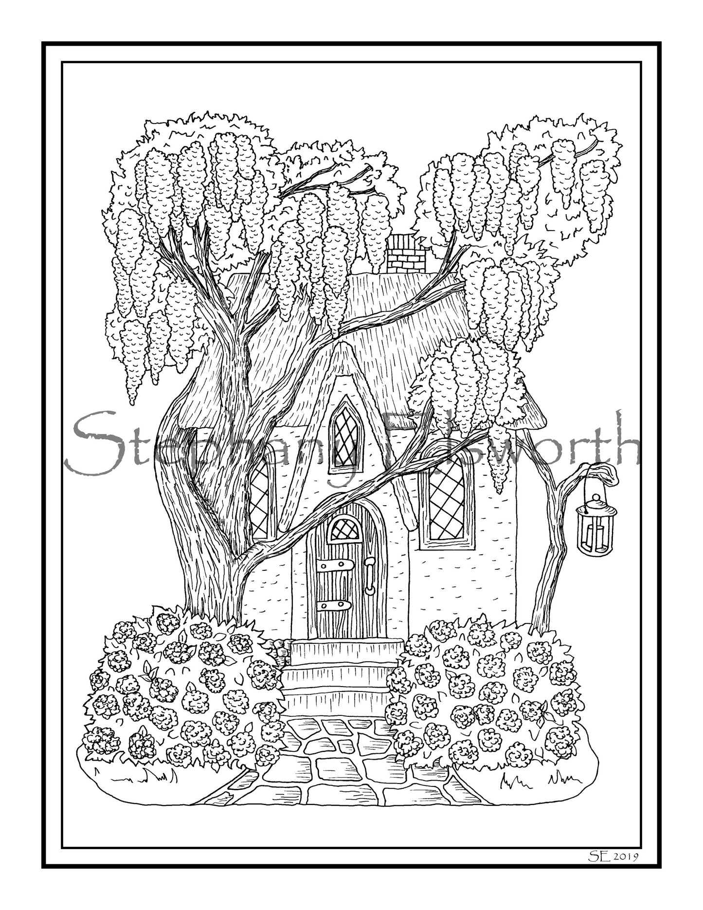 Faerie Houses II PDF Instant Download Coloring Book