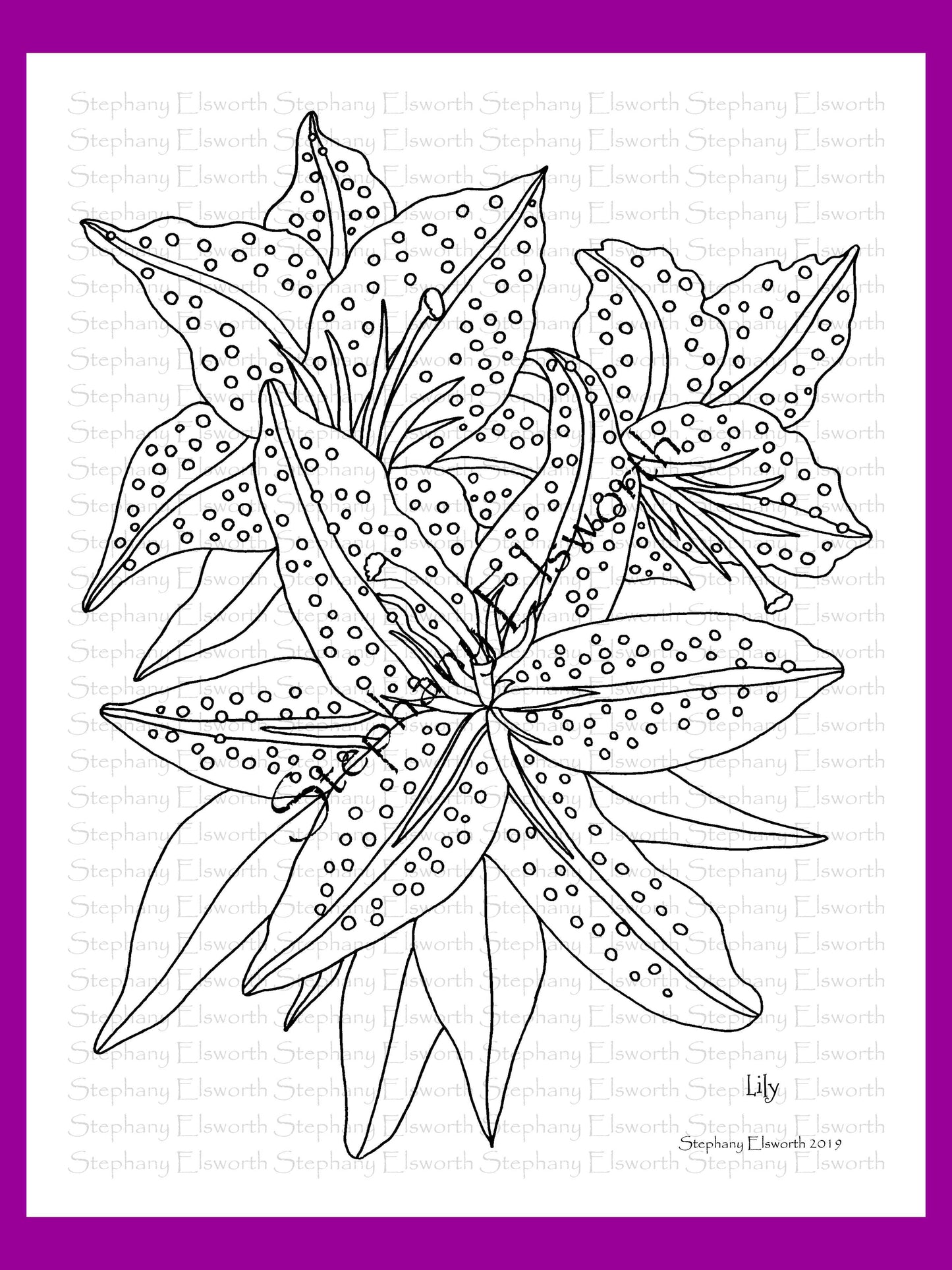 Joyful Blossoms 8 1/2 x 11 PDF Instant Download Printable Coloring Book