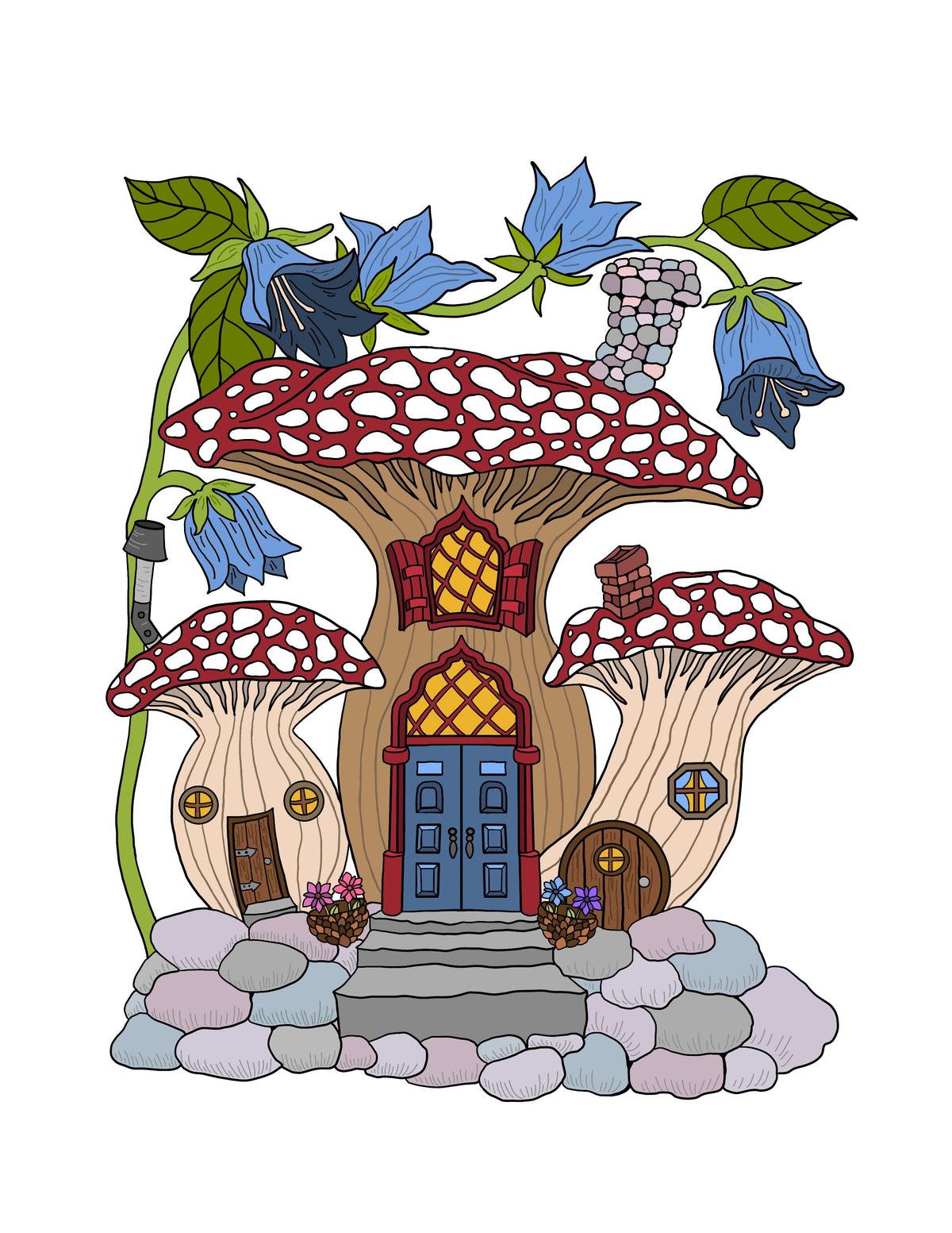 Faerie Houses PDF Instant Download Coloring Book