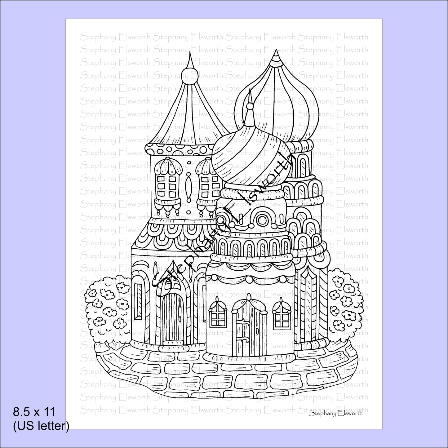 Faerie Houses IV 8 1/2 x 11 PDF Instant Download Coloring Book