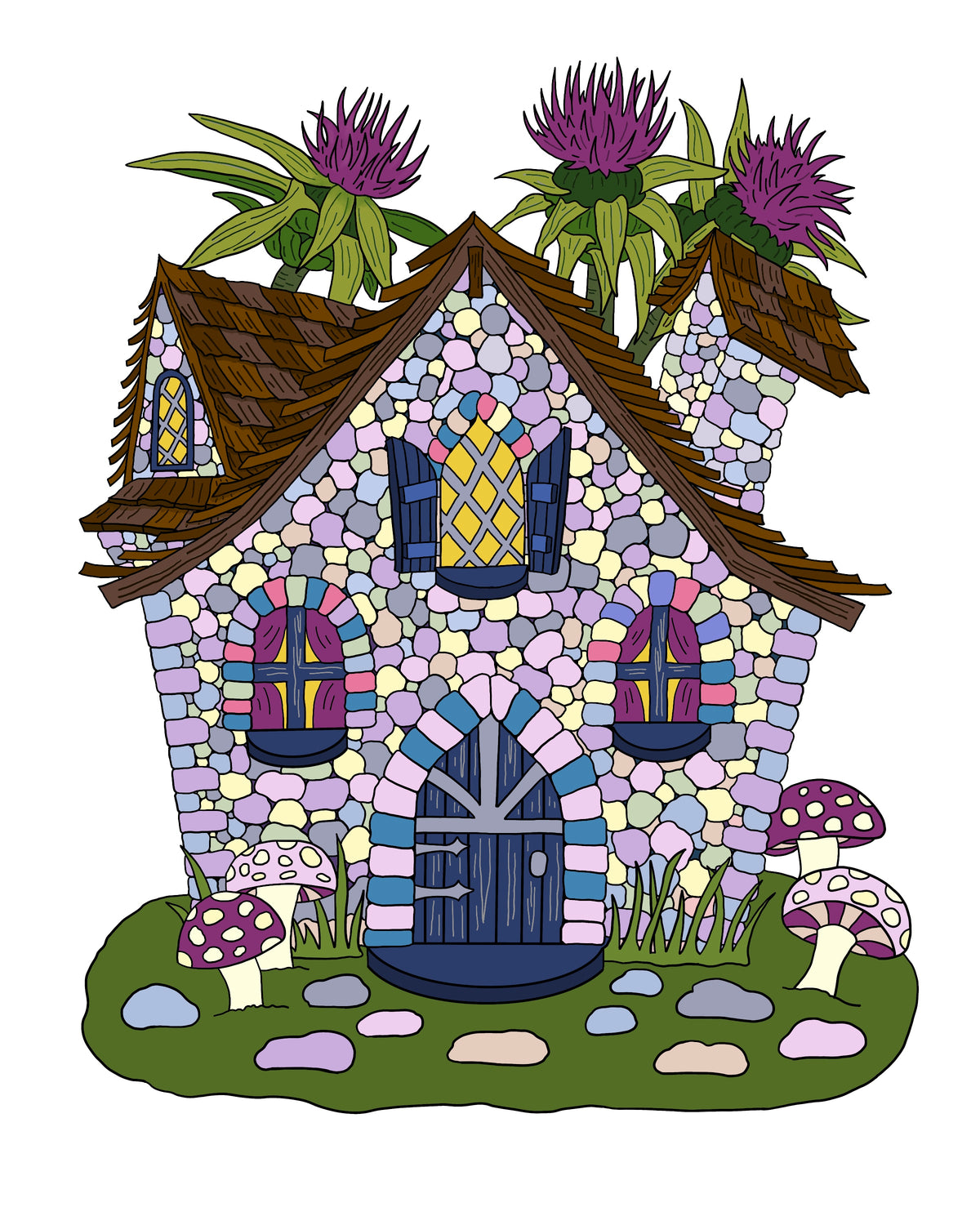 Faerie Houses PDF Instant Download Coloring Book