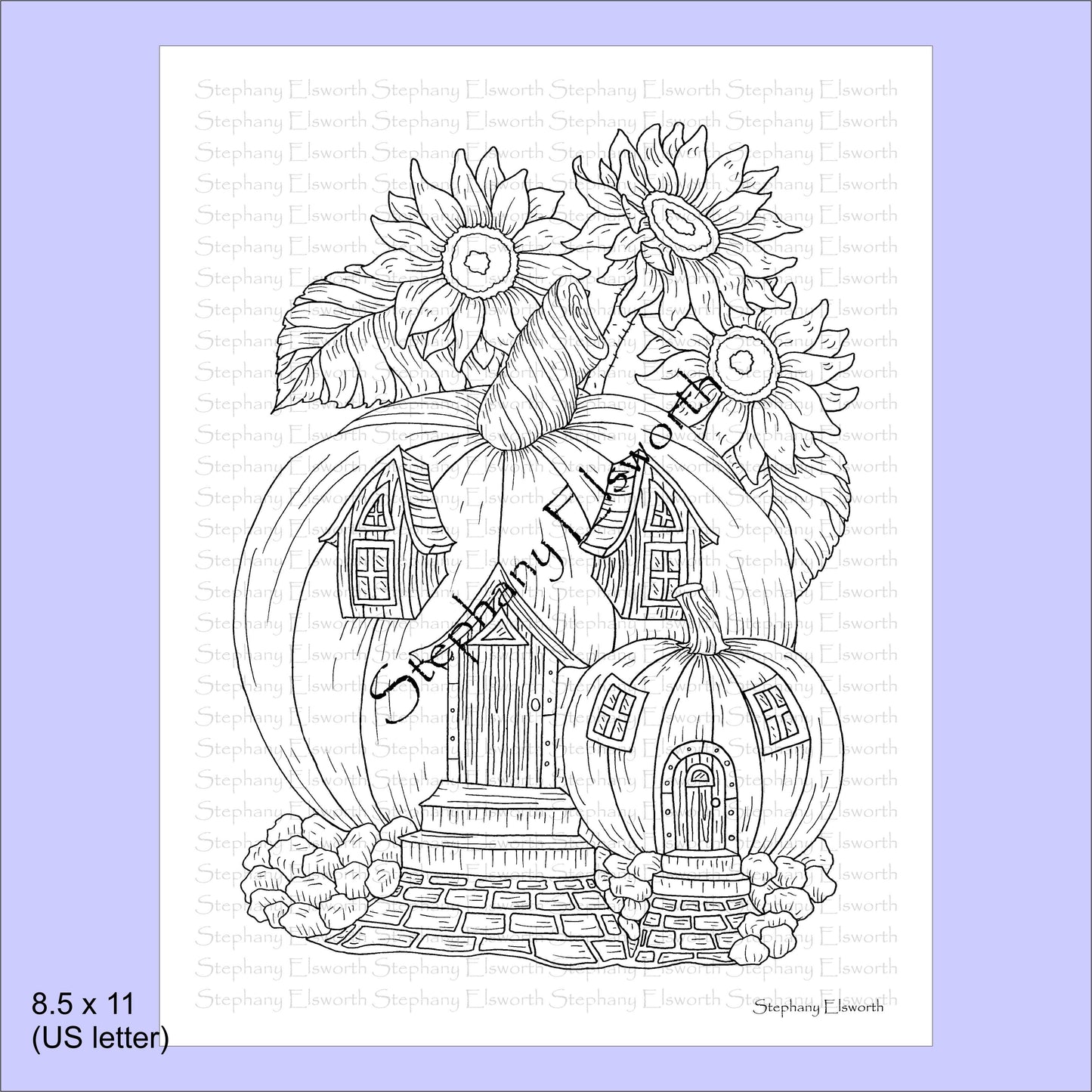 Faerie Houses IV 8 1/2 x 11 PDF Instant Download Coloring Book