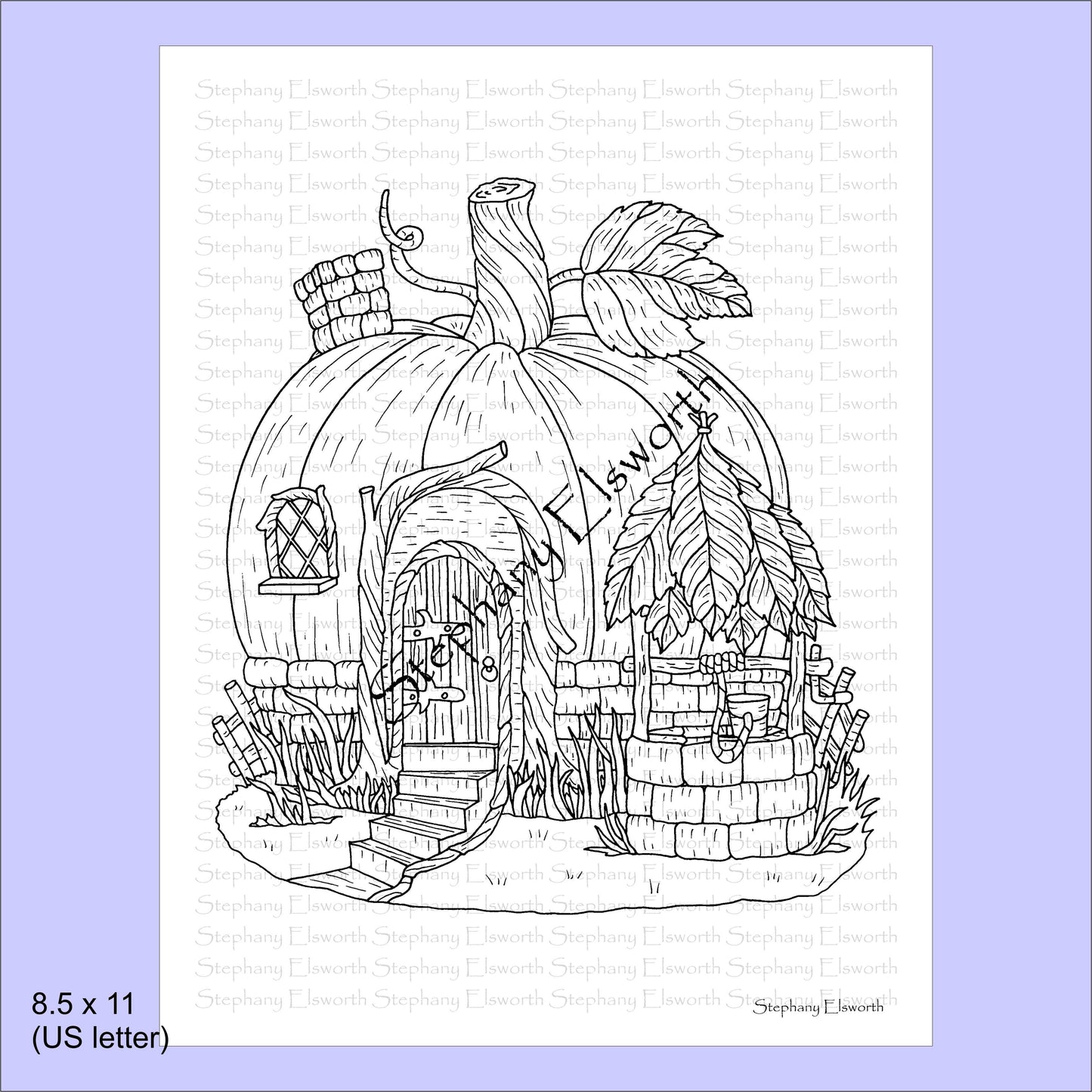 Faerie Houses IV 8 1/2 x 11 PDF Instant Download Coloring Book