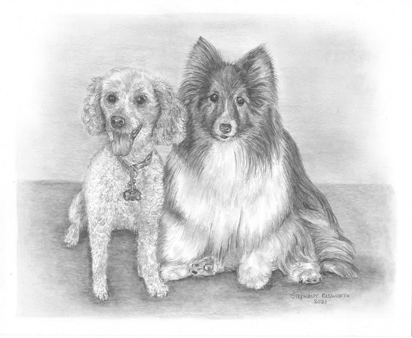 Custom Graphite Pencil Pet Portrait from Photo