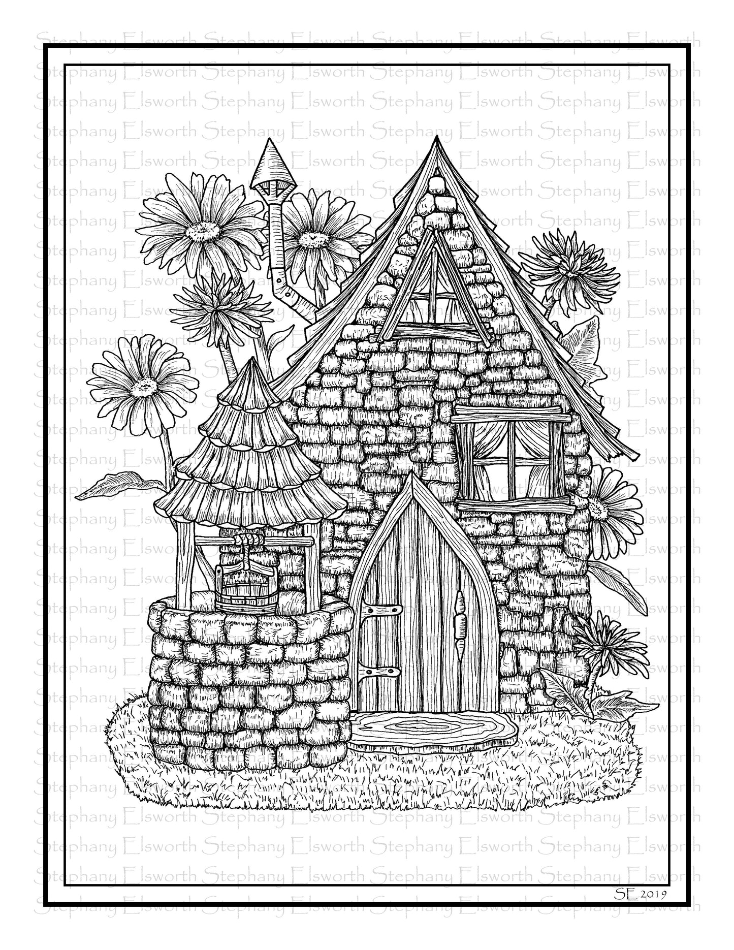 Faerie Houses II PDF Instant Download Coloring Book