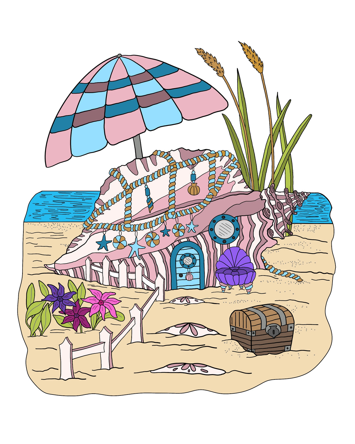 Faerie Houses PDF Instant Download Coloring Book