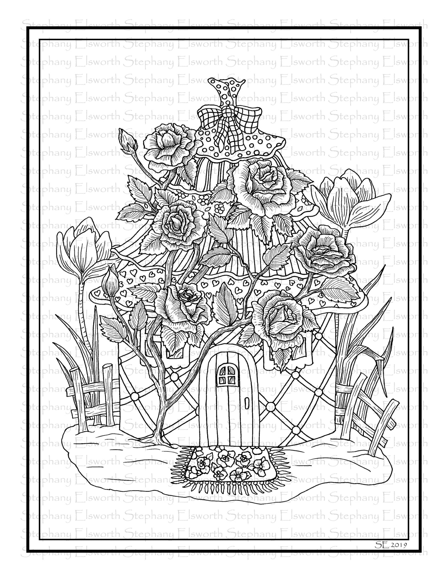 Faerie Houses II PDF Instant Download Coloring Book