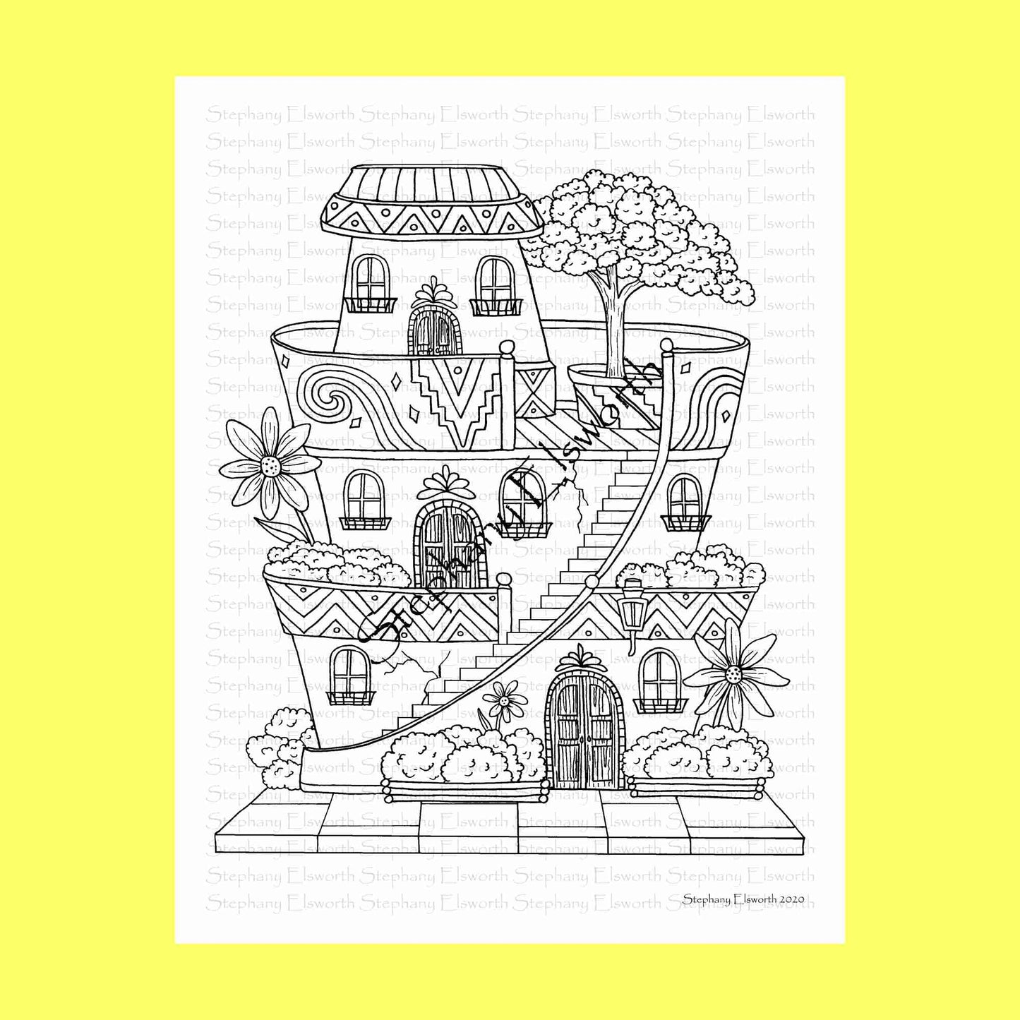 Faerie Houses III PDF Instant Download Coloring Book