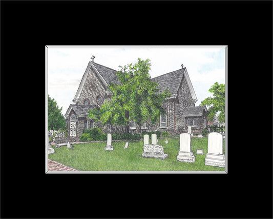 5 x 7 St. John's Episcopal Church Matted Art Print