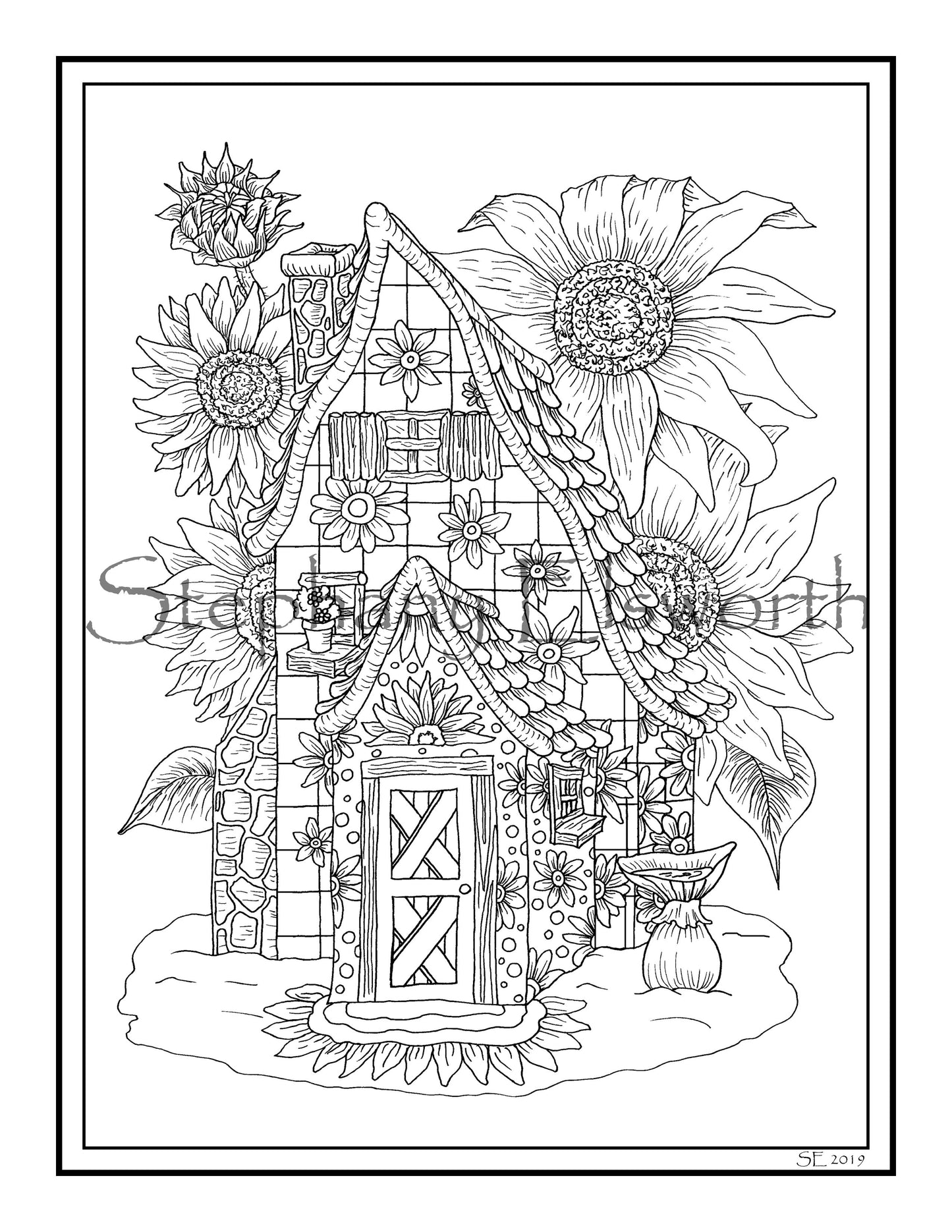 Faerie Houses II PDF Instant Download Coloring Book