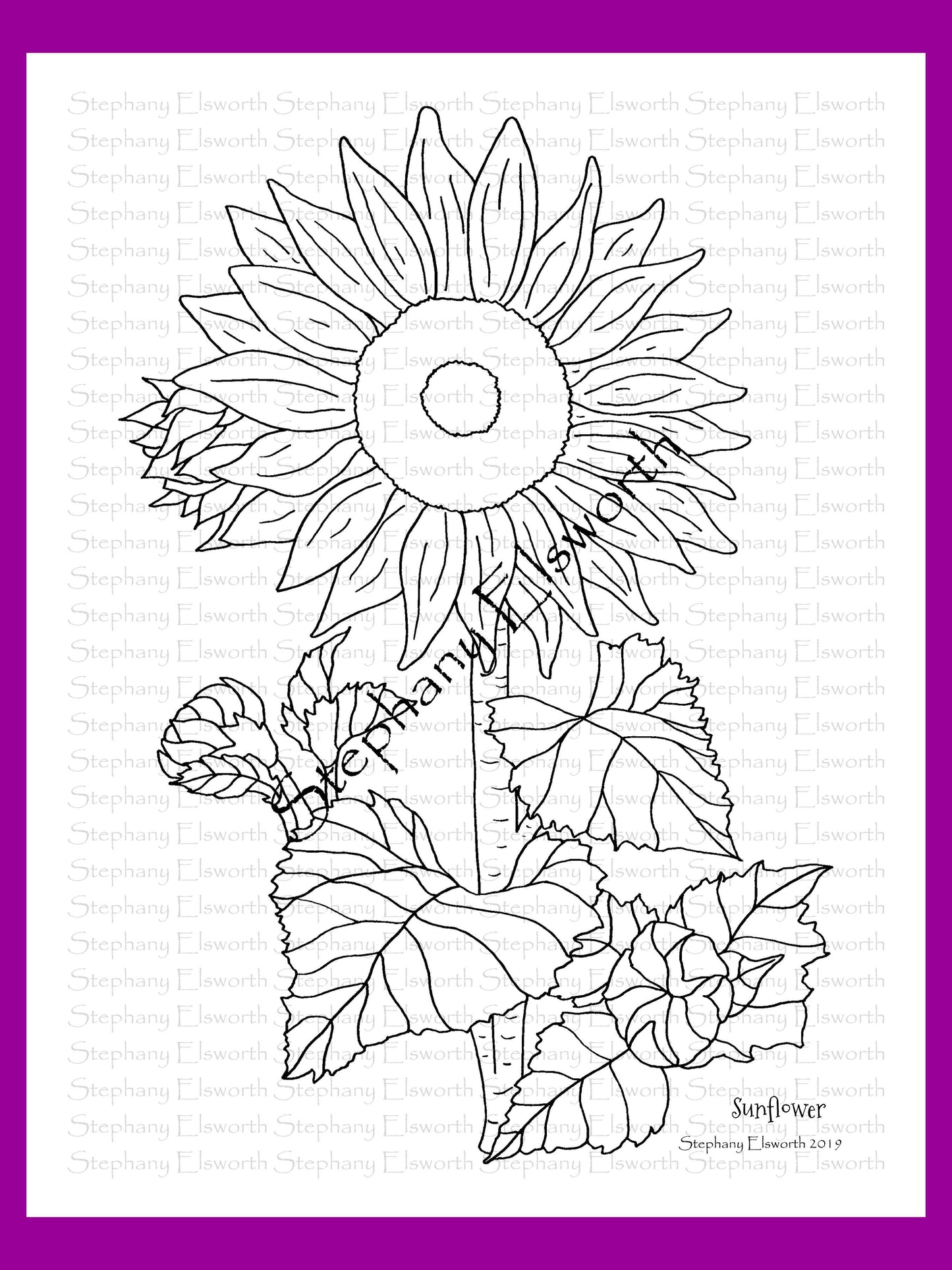 Joyful Blossoms 8 1/2 x 11 PDF Instant Download Printable Coloring Book