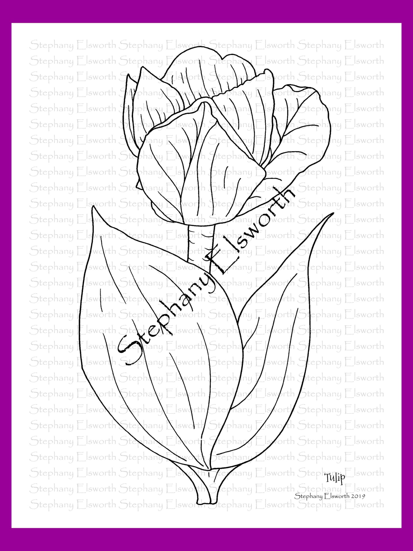 Joyful Blossoms 8 1/2 x 11 PDF Instant Download Printable Coloring Book