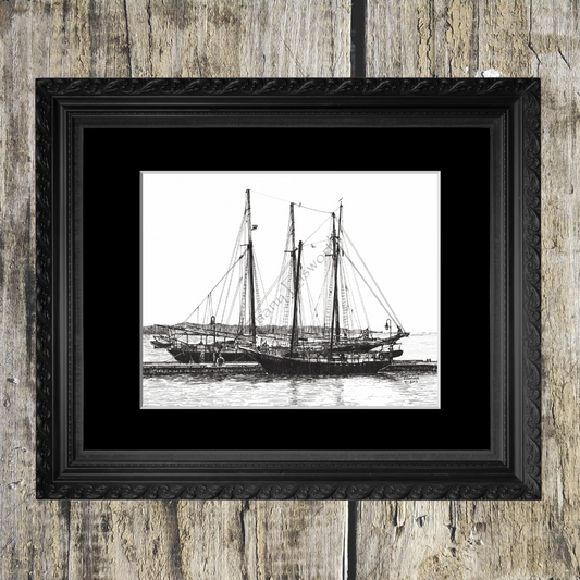 Schooners on the York River 8 x 10 inch Fine Art Print with Optional Mat