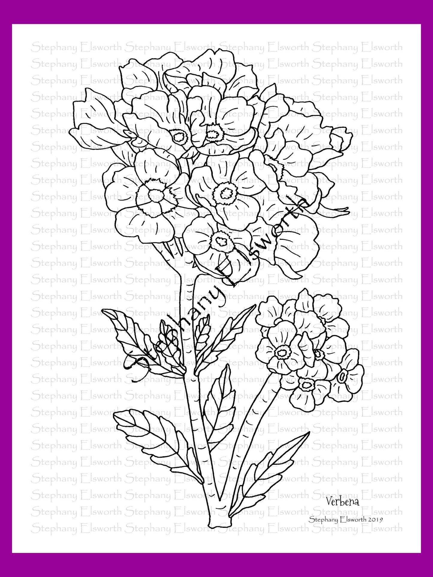 Joyful Blossoms 8 1/2 x 11 PDF Instant Download Printable Coloring Book