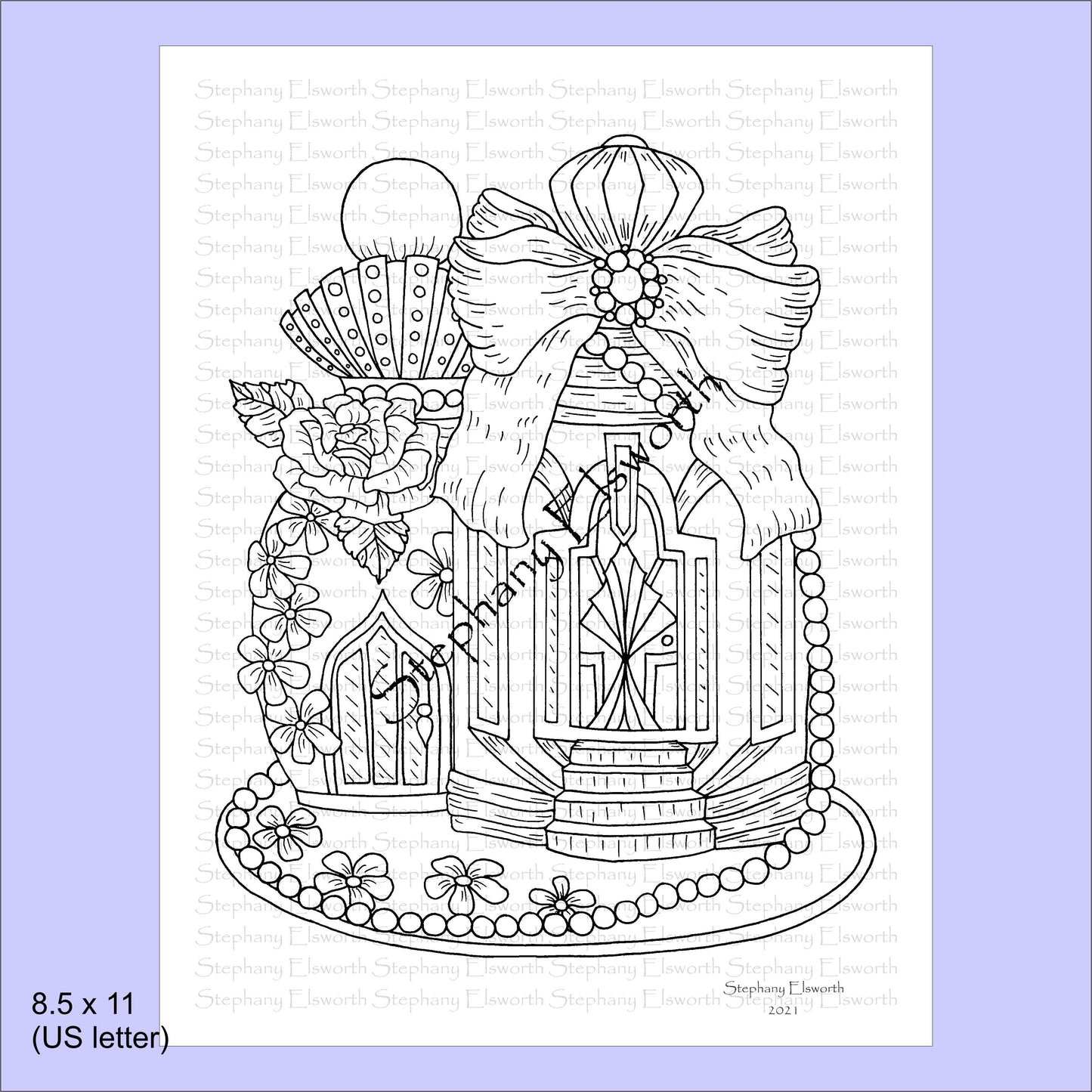 Faerie Houses IV 8 1/2 x 11 PDF Instant Download Coloring Book