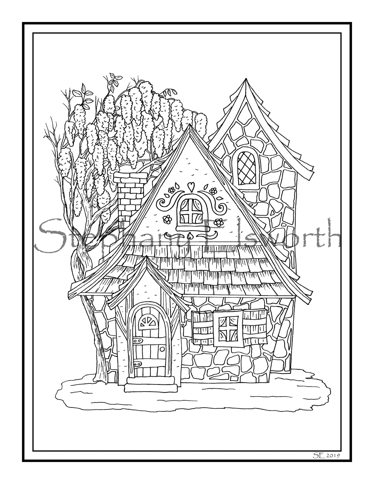 Faerie Houses II PDF Instant Download Coloring Book