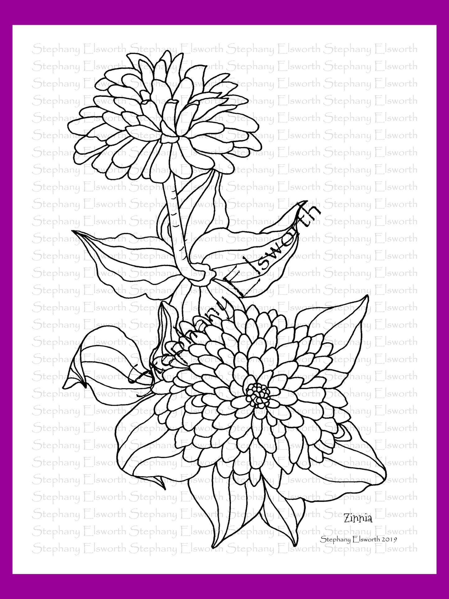 Joyful Blossoms 8 1/2 x 11 PDF Instant Download Printable Coloring Book