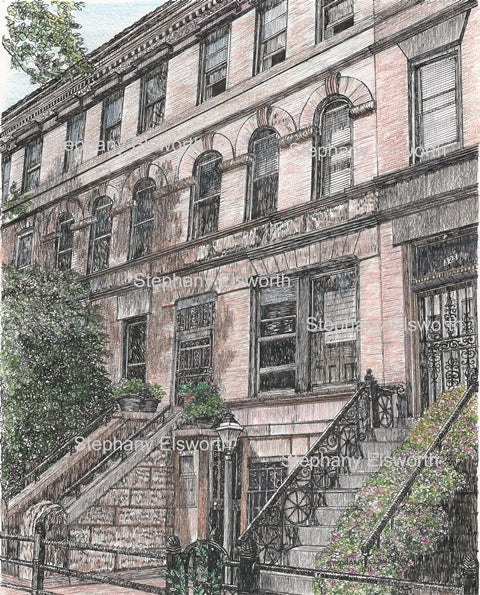 Miniature Custom House Portrait in Pen and Ink