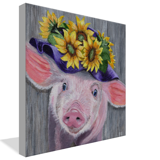 This Little Piggy 8 x 8 Canvas Giclee Print