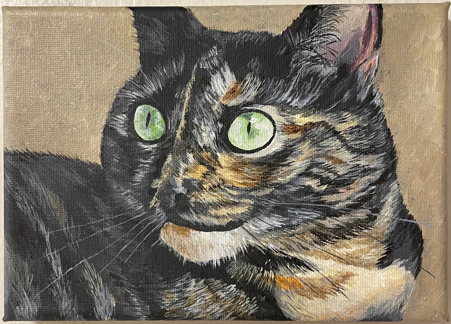 Custom 5 x 7/ 7 x 5 inch acrylic pet painting on stretched canvas