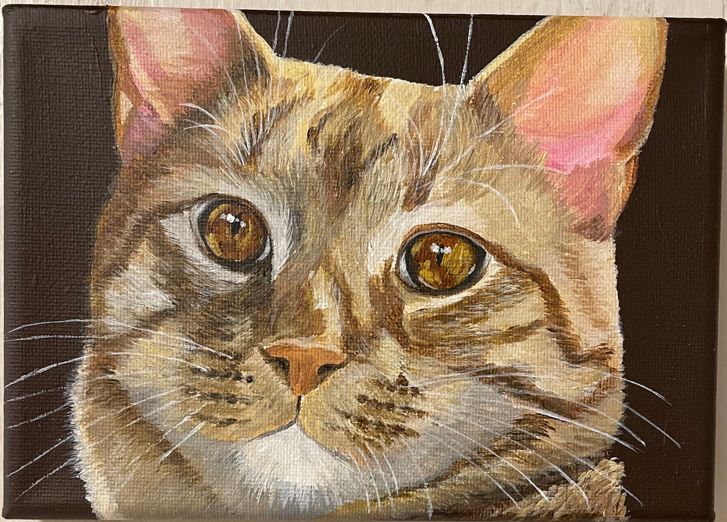 Custom 5 x 7/ 7 x 5 inch acrylic pet painting on stretched canvas