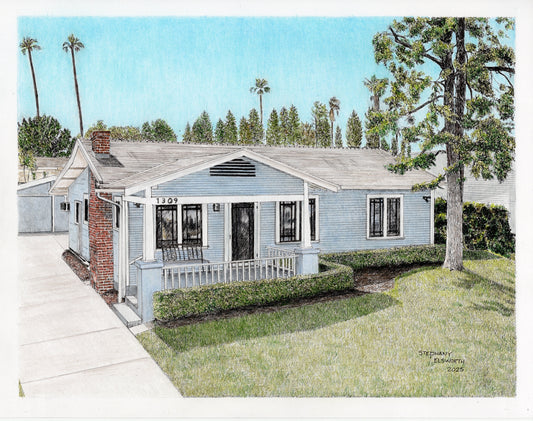 10 x 13 inch Custom House Portrait