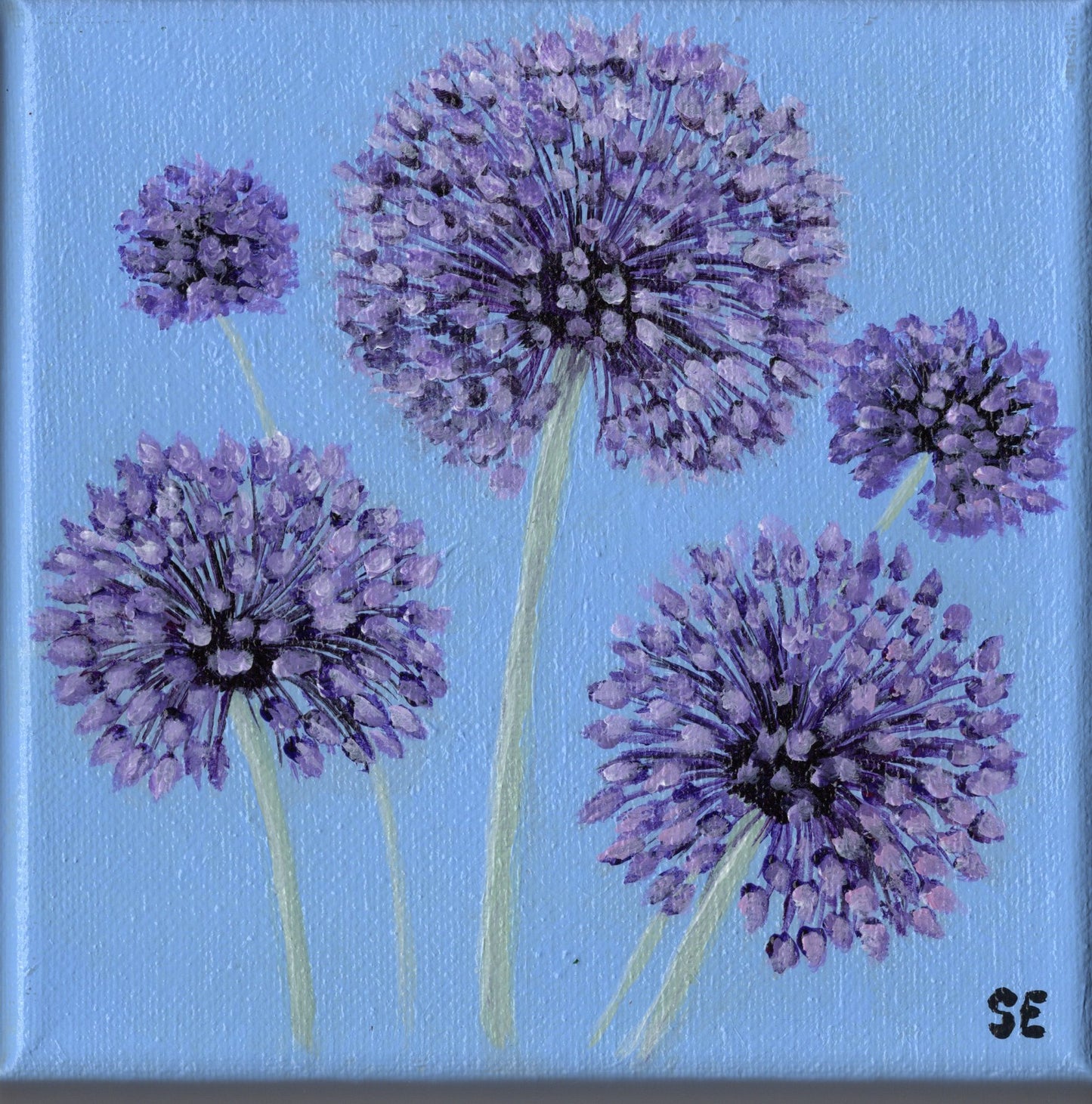 Yorktown Onions on Blue 6 x 6 Original Acrylic Painting